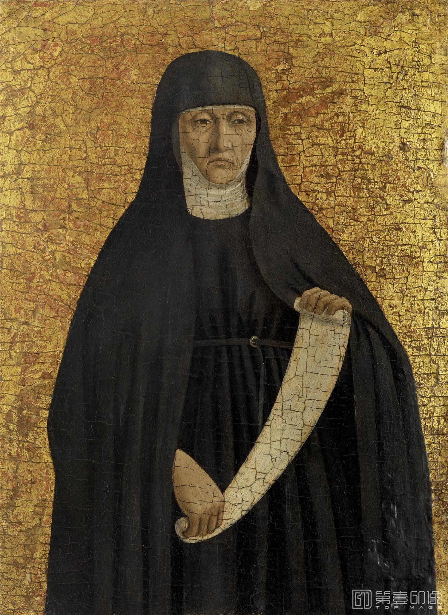 油画-美国弗里克美术馆藏画-Piero della Francesca - Augustinian Nun, 15th century-166